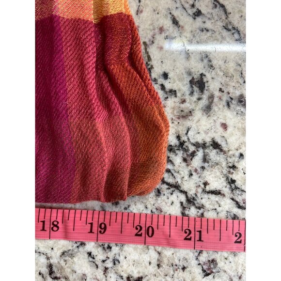 Womens Rectangle Scarf Multicolor Plaid Lightweight Dark Academia Preppy - Picture 6 of 6